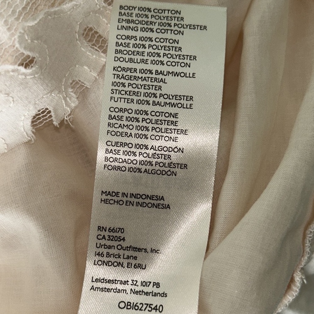NWOT Anthropologie Textured Ivory Mesh Lace Off The Shoulder Top Blouse - XL - Picture 13 of 16